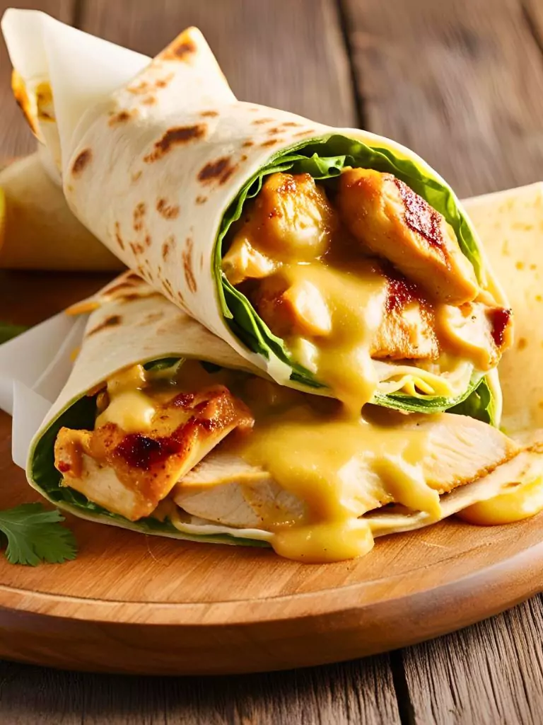 Chicken Wraps with Garlic and Cheese Recipe